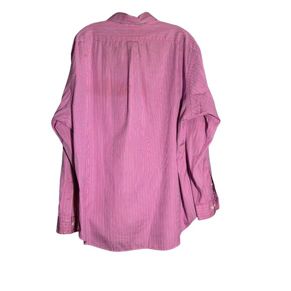 Ralph Lauren Mens Classic Fit Pink Striped Button-Down Shirt 17 1/2 - Picture 2 of 5